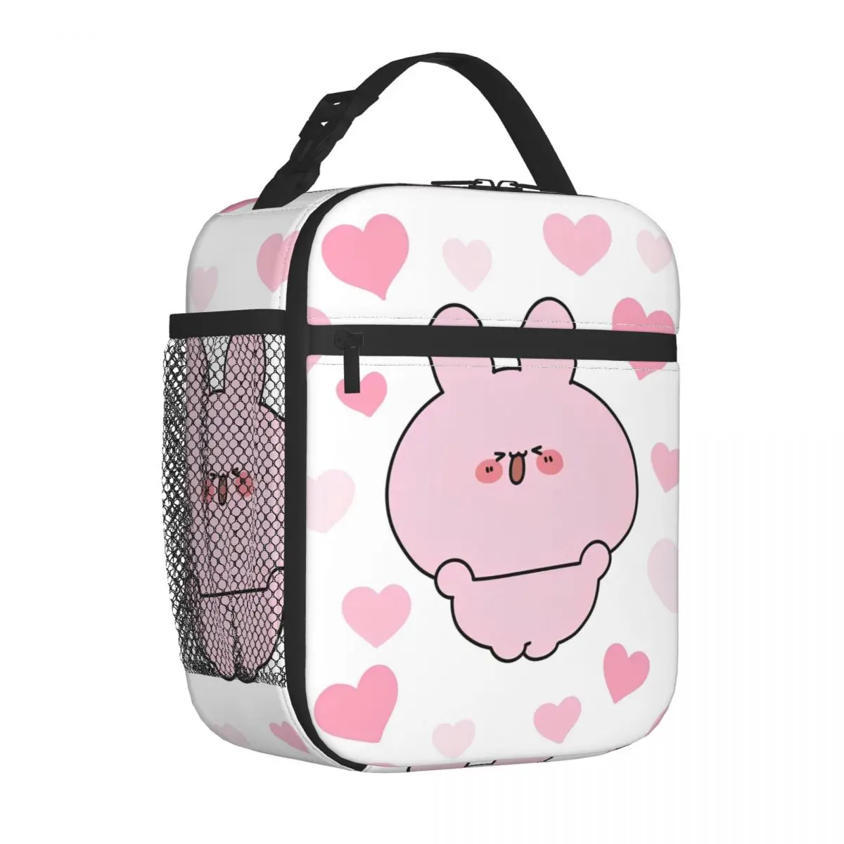 Asamimichaan Cute Asamimi Heart Insulated Lunch Bag Large Reusable Thermal Bag Tote Lunch Box Beach Travel Food Bag