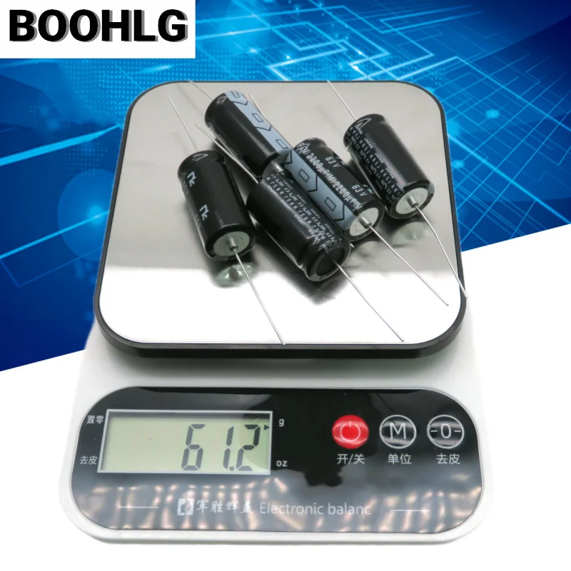 

5PCS original NIC horizontal axial polarized aluminum electrolytic capacitor 63v 2200uf 18X40mm