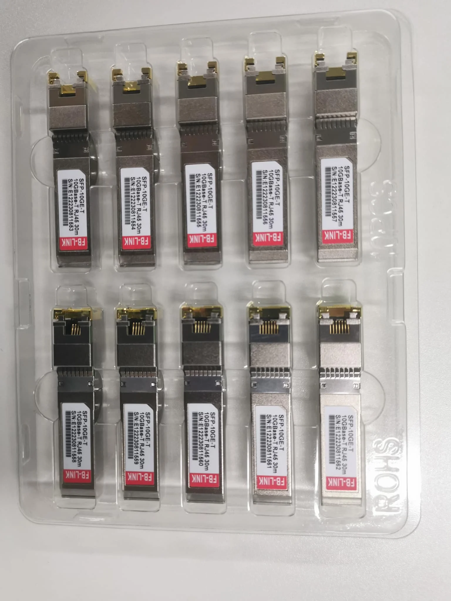 10G RJ45 Port Copper 30m لوحدة إرسال واستقبال منفذ إيثرنت المتوافقة مع محول إيثرنت Cisco Huawei Mellanox Mikrotik