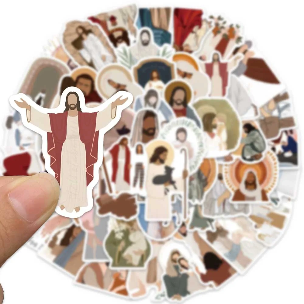 52PCS Jesus Christianity Stickers Apostle Graffiti Decals For Laptop Luggage Mobile Phone Shell Scrapbook Refrigerator Stickers