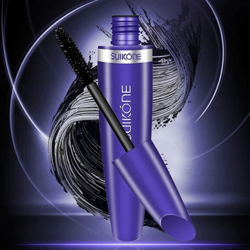 Mascara noir pour allonger les cils, extension de cils, brosse pour les yeux, maquillage de beauté, longue tenue