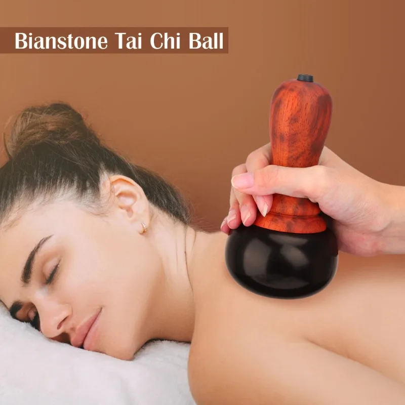 Hot Stone Electric GuaSha Massager Natural Stone Needle Skin Scraping Back Neck Face Massage Relax Muscles Skin Lift Care Spa
