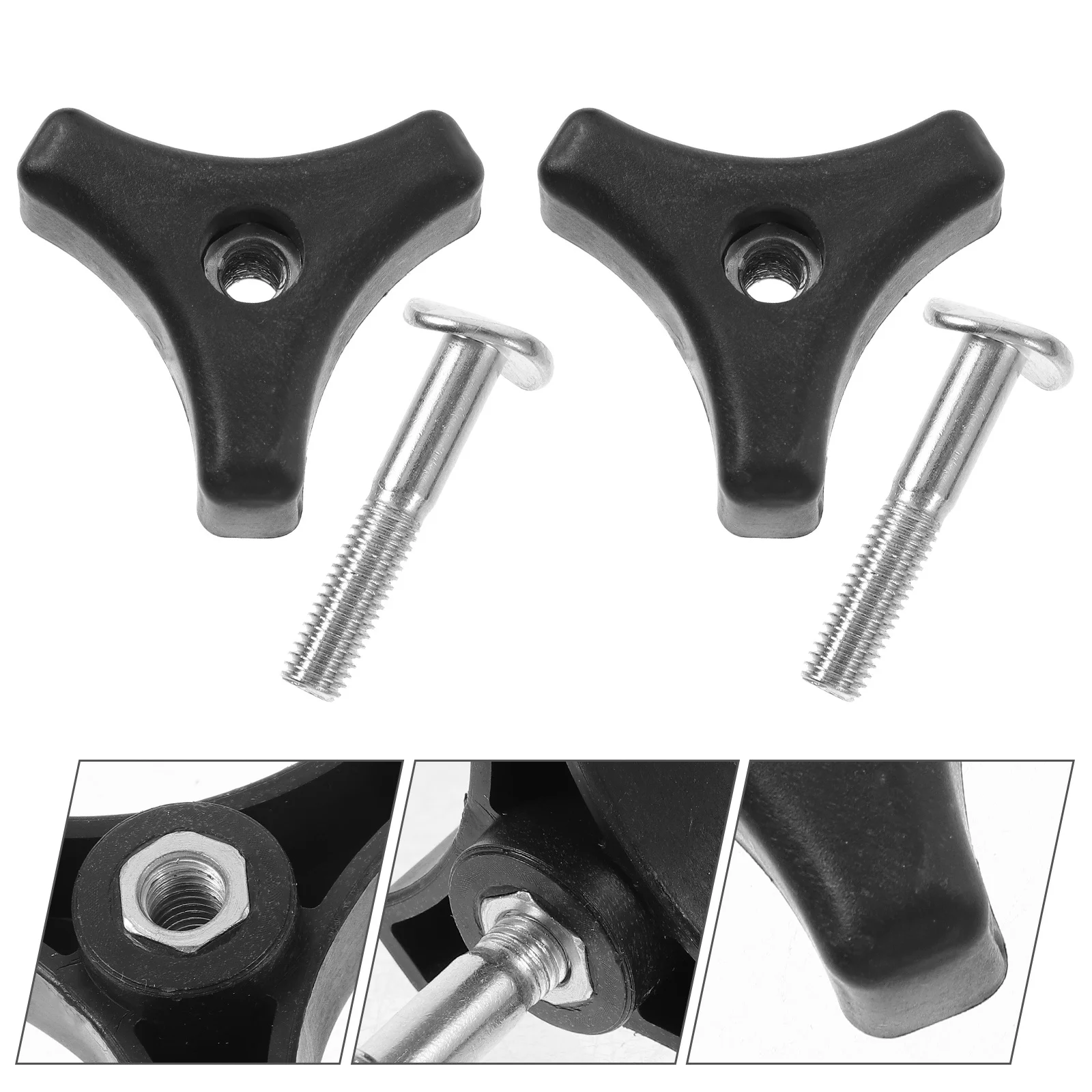 

4Sets Lawnmowers Handle Universal Triangle Knob Durable ABS Iron Material Convenient Installation Improve Efficiency Mower