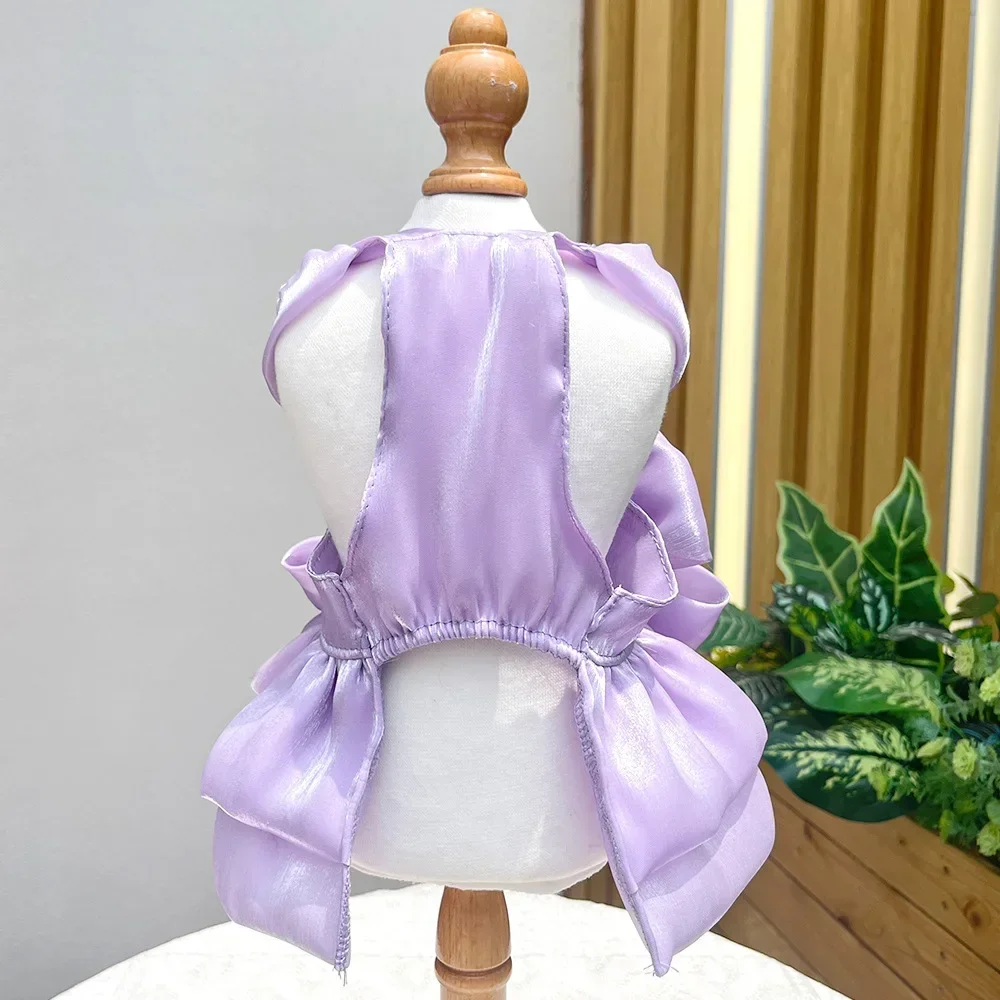 Fashion Sphynx Cat Full Dress with Bow Sweet Pet Wedding Dresses Clothes for Cats Gotas Kitten Skirt mascotas Costume vestidos