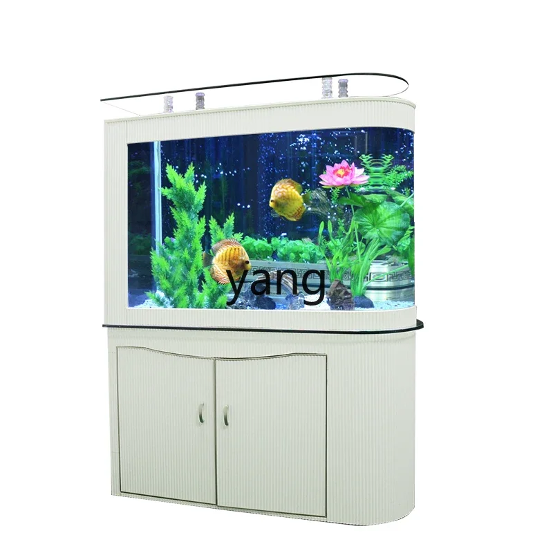 

LHH glass fish tank ecological water-free bottom filter dry and wet separation living room partition