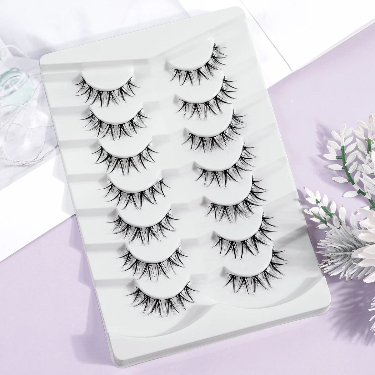 MAGEFY – faux cils longs et moelleux, 7 paires de cils recourbés, Extensions de cils naturels, Manga, œil de chat, pour le quotidien