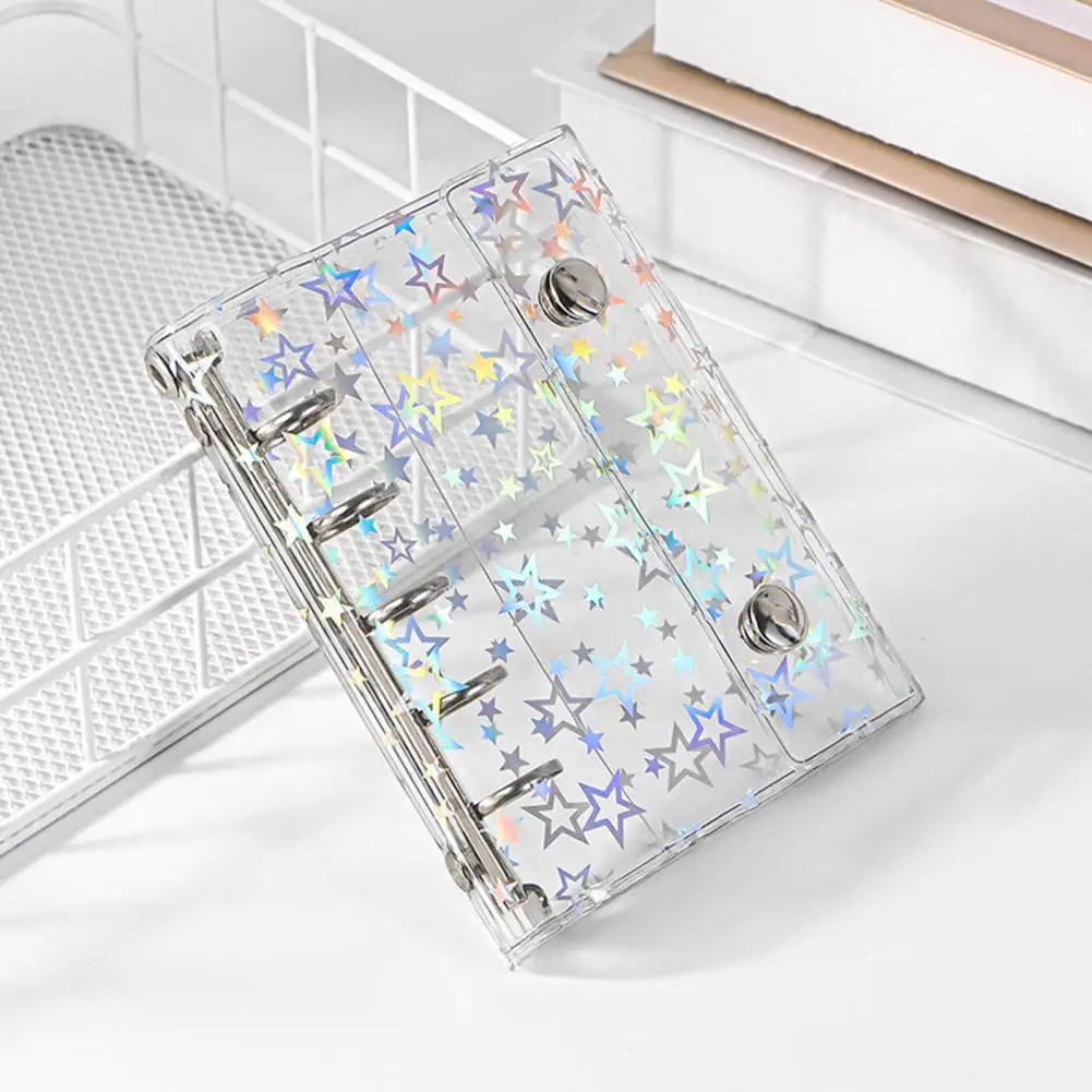 Transparent Binder Sticker Pad Star Pattern Sticker Book Color-changing Pvc Star Binder Cover Reflective Transparent Spiral