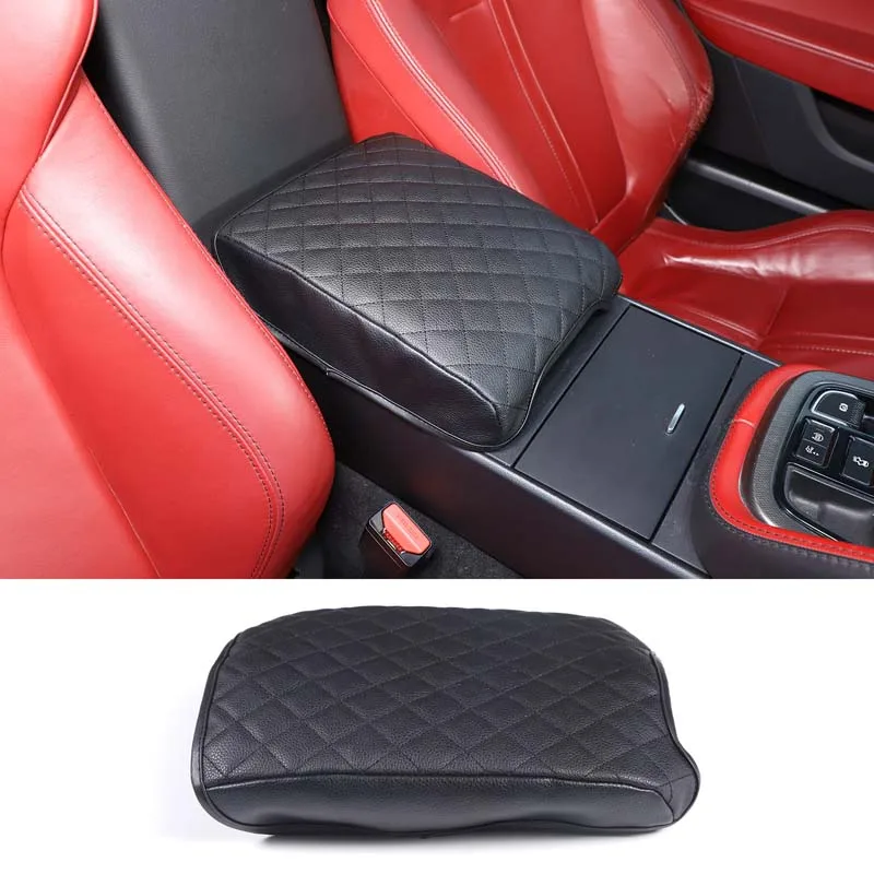 

Leather Car Armrest Mat Accessories For Jaguar F-TYPE 2013-2022 Interior Auto Center Console Armrests Storage Box Mats Cover