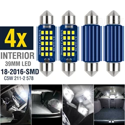4X 39mm 38mm LED Festoon Bulbs C5W Bulb CANBUS 2016-15-SMD 12V Car Interior Replacement Dome Interior Reading License Plate Lamp