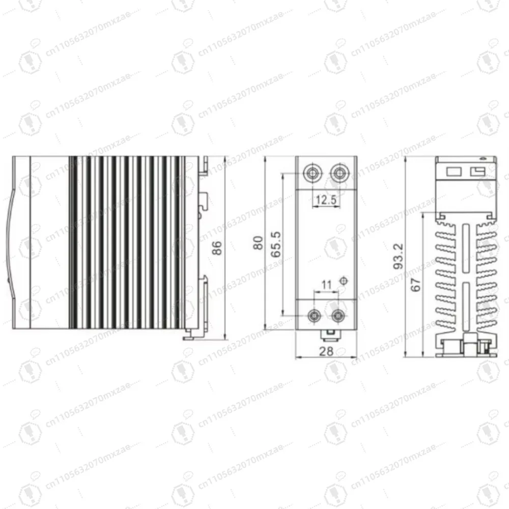 مرحل الحالة الصلبة العالمي 40 أمبير، حامل السكك الحديدية DIN SSR مع المشتت الحراري لأحمال التيار المتردد، الوحدة الصناعية XSSR-3DA4840H