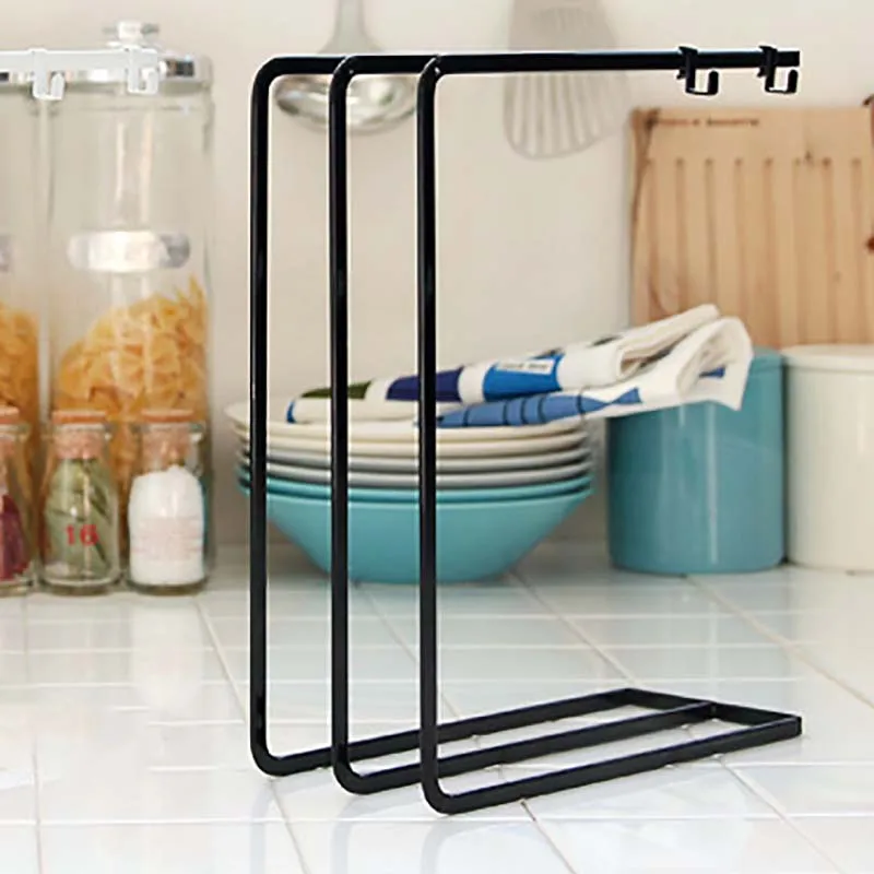 Rak piring besi ABWR-3-Tier, gantungan handuk mandi Pengering piring, penata lap, penyimpanan handuk dapur, Rak pengering