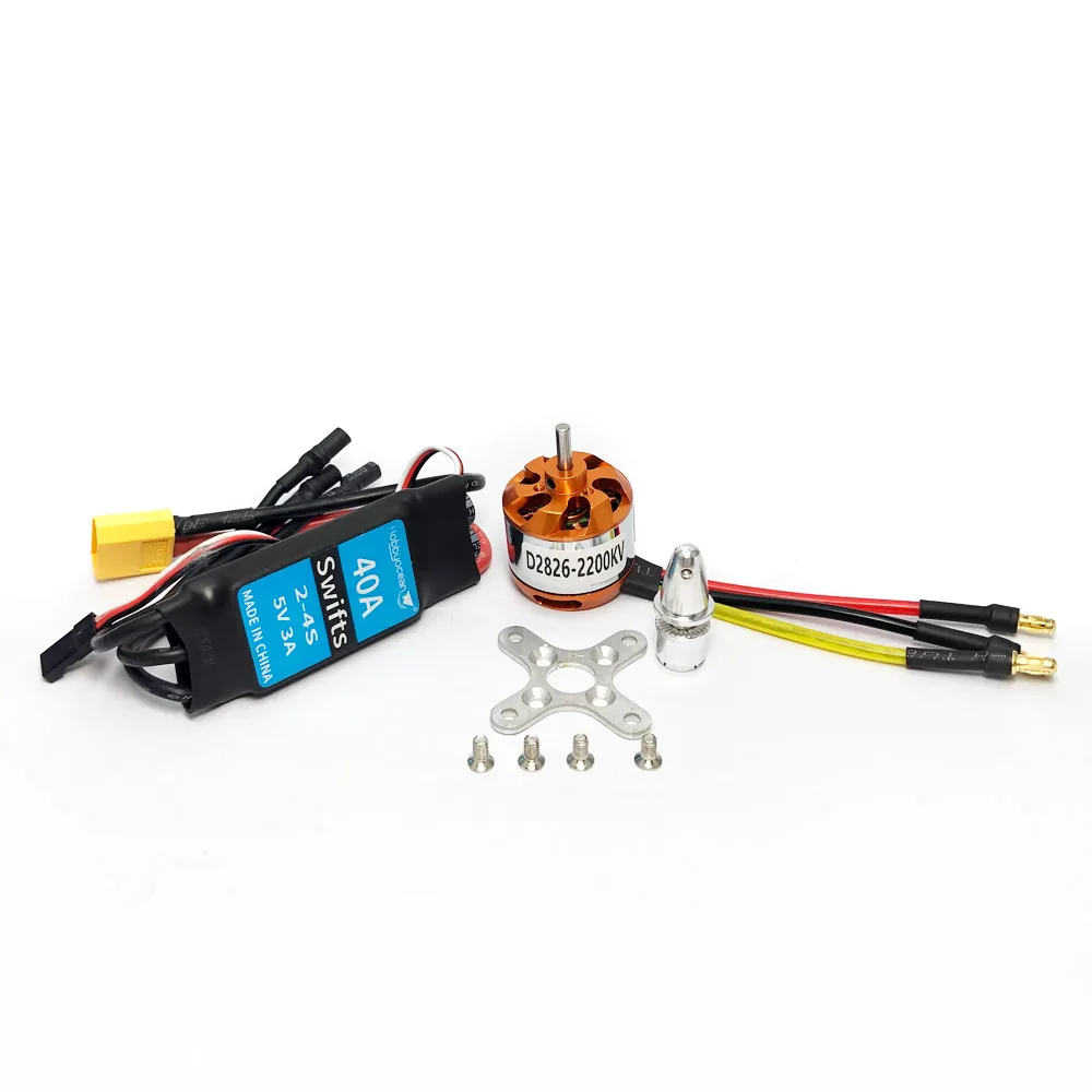 Hobbyocean RC Motor D2826 2826 Brushless Outrunner Motor 930KV 1000KV 1400KV 2200KV 40A ESC For RC Aircraft Plane Multi-copter