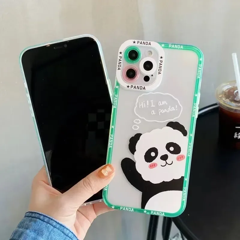 Panda dos desenhos animados caso para samsung galaxy a54 a34 a24 a14 a13 a53 a33 a73 a23 a05 a05s a72 a52 a52s a32 a22 a12 a51 a71 capa clara