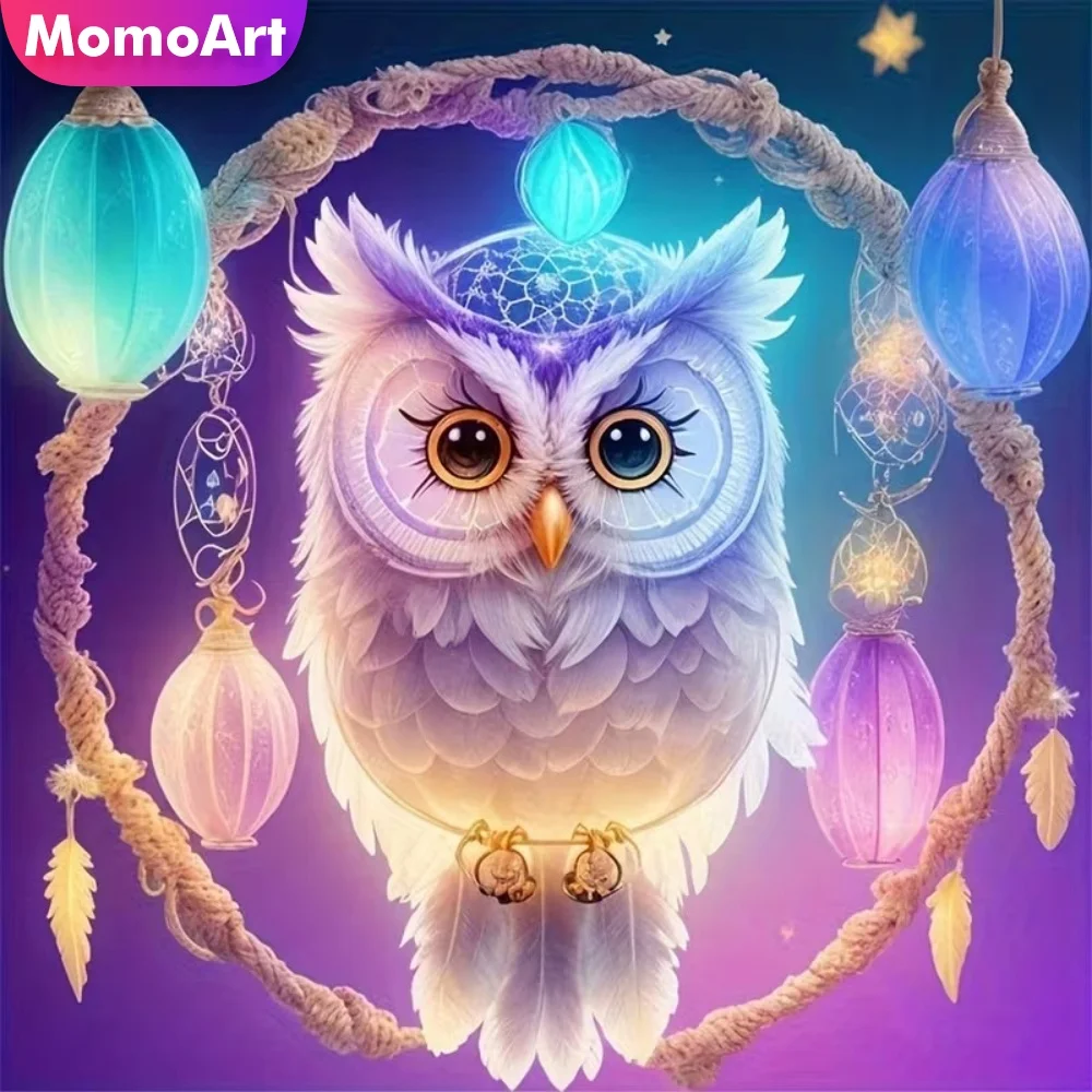 Momoart Neuerscheinung Diamant-Stickerei Eulen-Gemälde Vogel Tier DIY Acryl Bastelbedarf Diamant-Mosaik Handgemachtes Geschenk