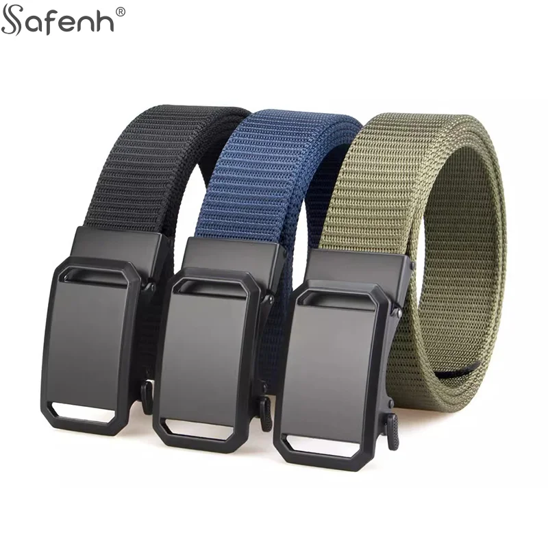 

120 см беззубые парусиновые ремни с автоматической пряжкой для занятий спортом, парусиновая спецодежда, повседневные ремни, мужской ремень с автоматической металлической пряжкой