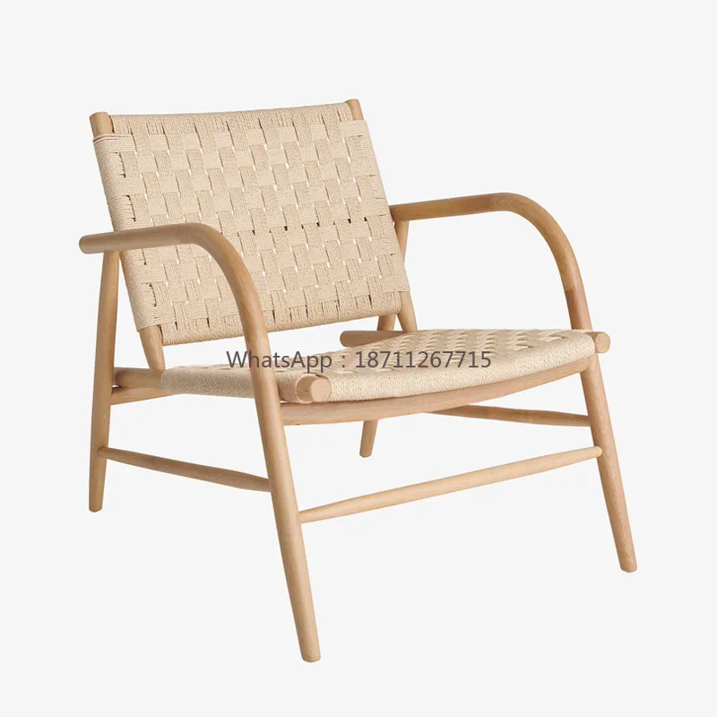 Hemp rope single sofa chair modern simple home living room hotel homestay hand-woven leisure lounge chair