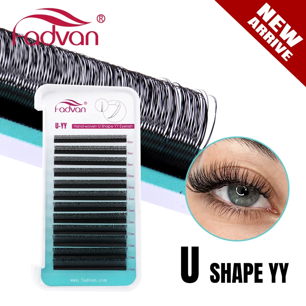 Fadvan U-образные накладные ресницы YY с параллельными цветами, двойные насадки для косплея, 2D YY Lashes, готовые вееры, объем, накладные ресницы, макияж