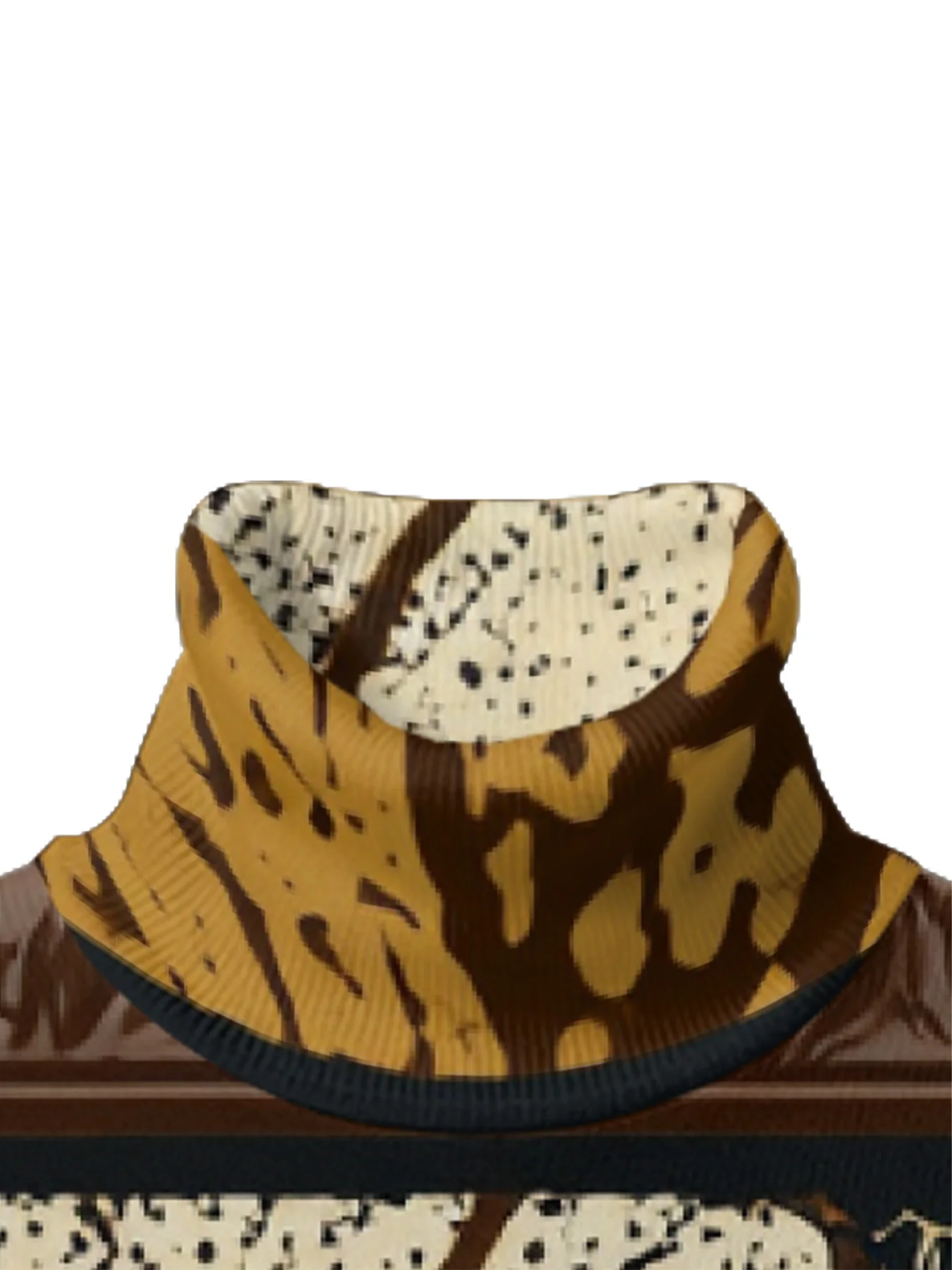 Trendy Multi-Animal Zebra Leopard Fusion Turtleneck Printed Sweater Ethnic Patchwork Wilderness Textured Cultural Winter Fashion