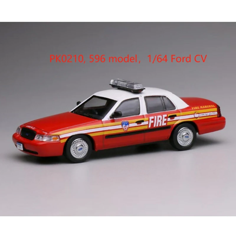 Modelo 596 fundido a presión, escala 1:64, CV Fire & CV EMS 12 y motor de bomberos suburban, modelo de coche de aleación, colección de recuerdos, adorno de regalo
