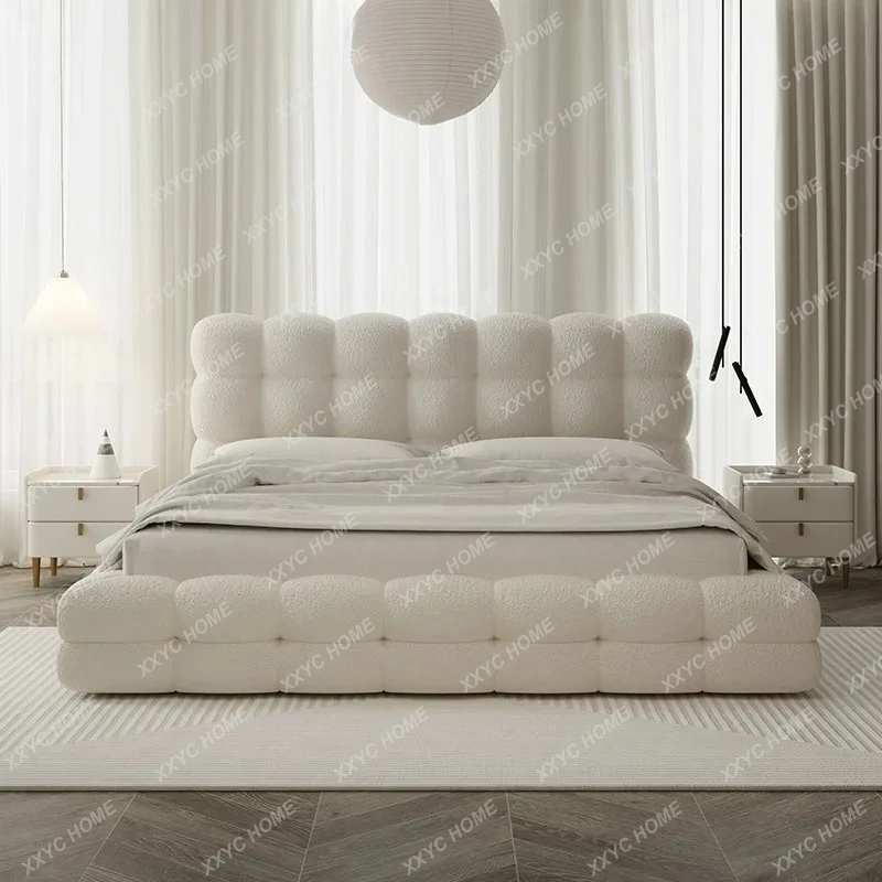

Мягкая кровать LXMarshmallow из овечьей шерсти, современная и минималистичная, роскошная мебель для спальни.