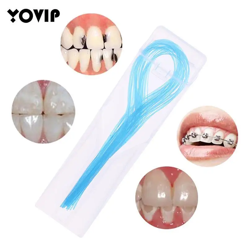 35Pcs Dental Floss Threaders Needle Tooth Brackets Wire Holders Between Orthodontic Bridges Traction Braces