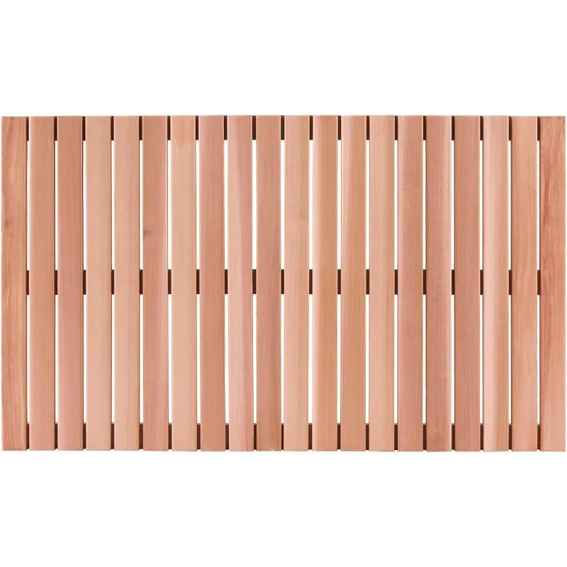 

Cedar Wood Bath Mat 40"×23.6", Cedar Wooden Bath Mats, Wood Shower Stall Mat Non-Slip for Bathroom Bathtub Spa Sauna Gar