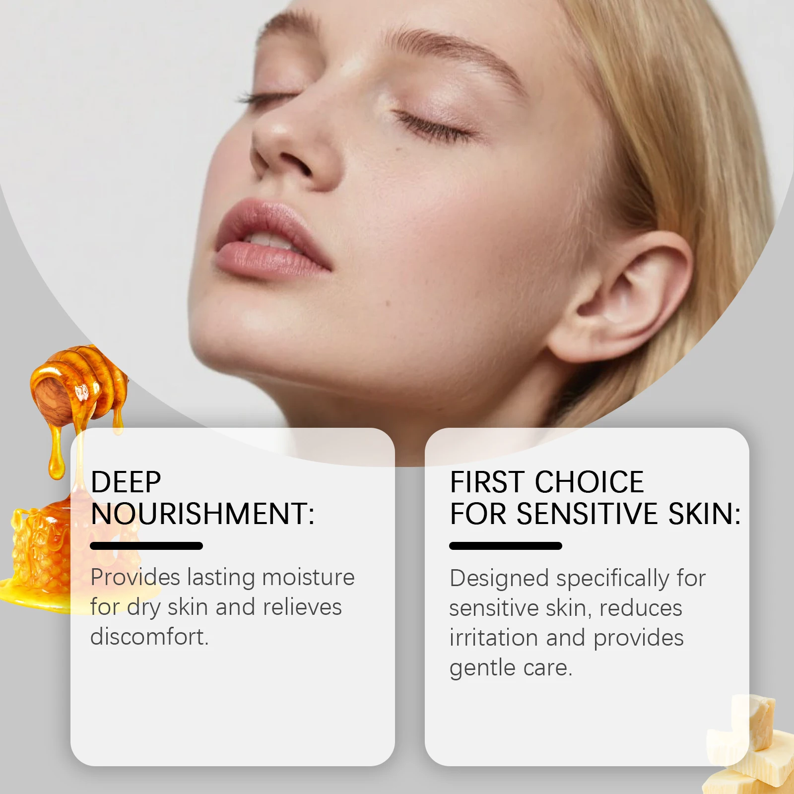 Woodsleep-bálsamo de miel Tallow batido, larga duración, antiflacidez, mejora la sequedad, crema nutritiva reparadora de barrera de piel suave y suave