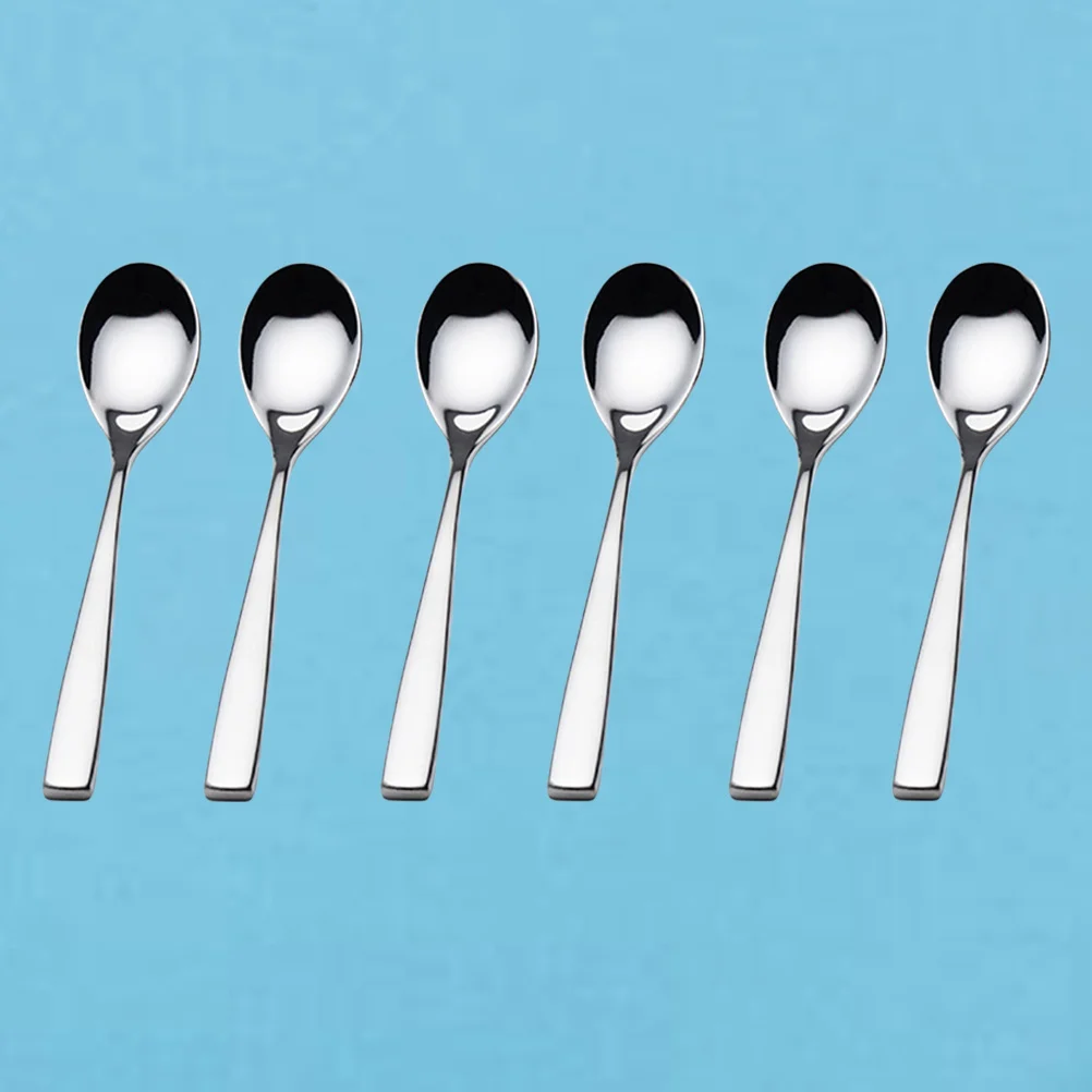 

6pcs Elegant Stainless Steel Coffee Spoons for Tea Soup Dessert Ice Cream Stirring Kitchen Utensils Cafe Accessories Teaspoons