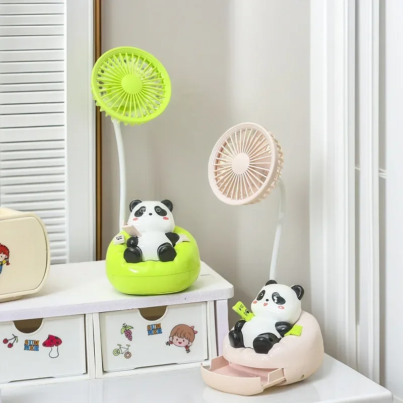 

Портативные портативные вентиляторы с зарядкой через USB, складной настольный мини-вентилятор с пандой, рыбак, студенческий офис, летние уличные вентиляторы для скалолазания, 23 см