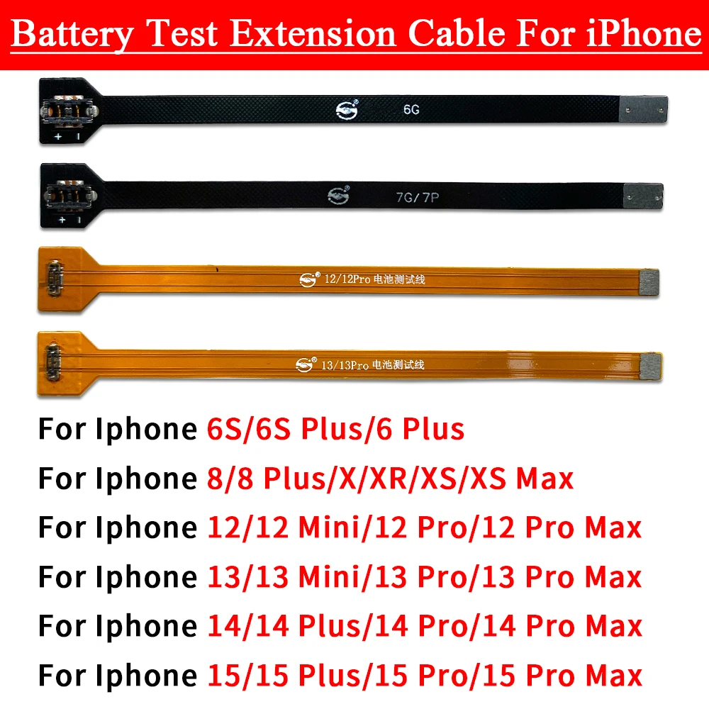 

Battery Test Extension Flex Cable For iPhone 15 14 13 12 11 Pro XS Max Mini 8 7 6 Plus X XR Lithium Battery Voltage Checker Wire