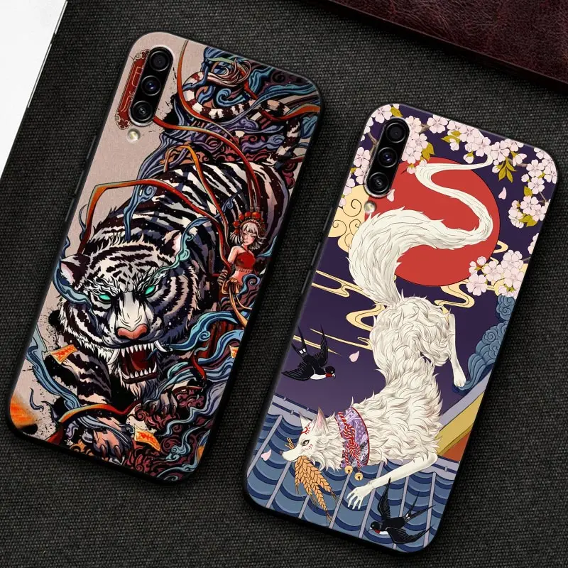 Tiger Phone Case For Samsung Galaxy A30 A30S A50 S A20E A20 A40 A70 A10 Note 8 9 10 20 Ultra Silicone Back Cover Fox Fish Dragon