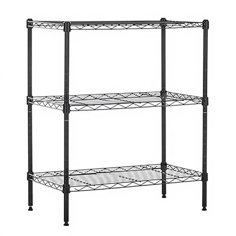 Heavy Duty 4 Tier Steel Wire Rack Adjustable Metal Storage Shelf Corrosion Resistant Organizer for Kitchen Garage Home