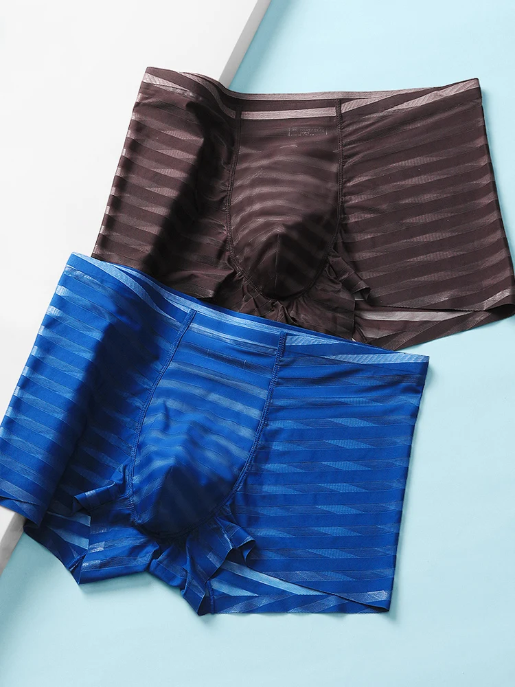 

3PCS Men's Underwear Men's Ice Silk Summer Thin Boxer Shorts Traceless Modal Four Corner breathable Antibacterial Shorts