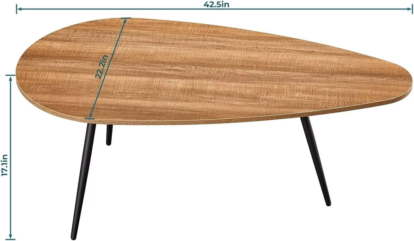 طاولات المقهى، طاولة قهوة صغيرة حديثة في منتصف القرن، طاولة غرفة معيشة خشبية على طراز المزرعة الريفية للمساحات المدمجة #4