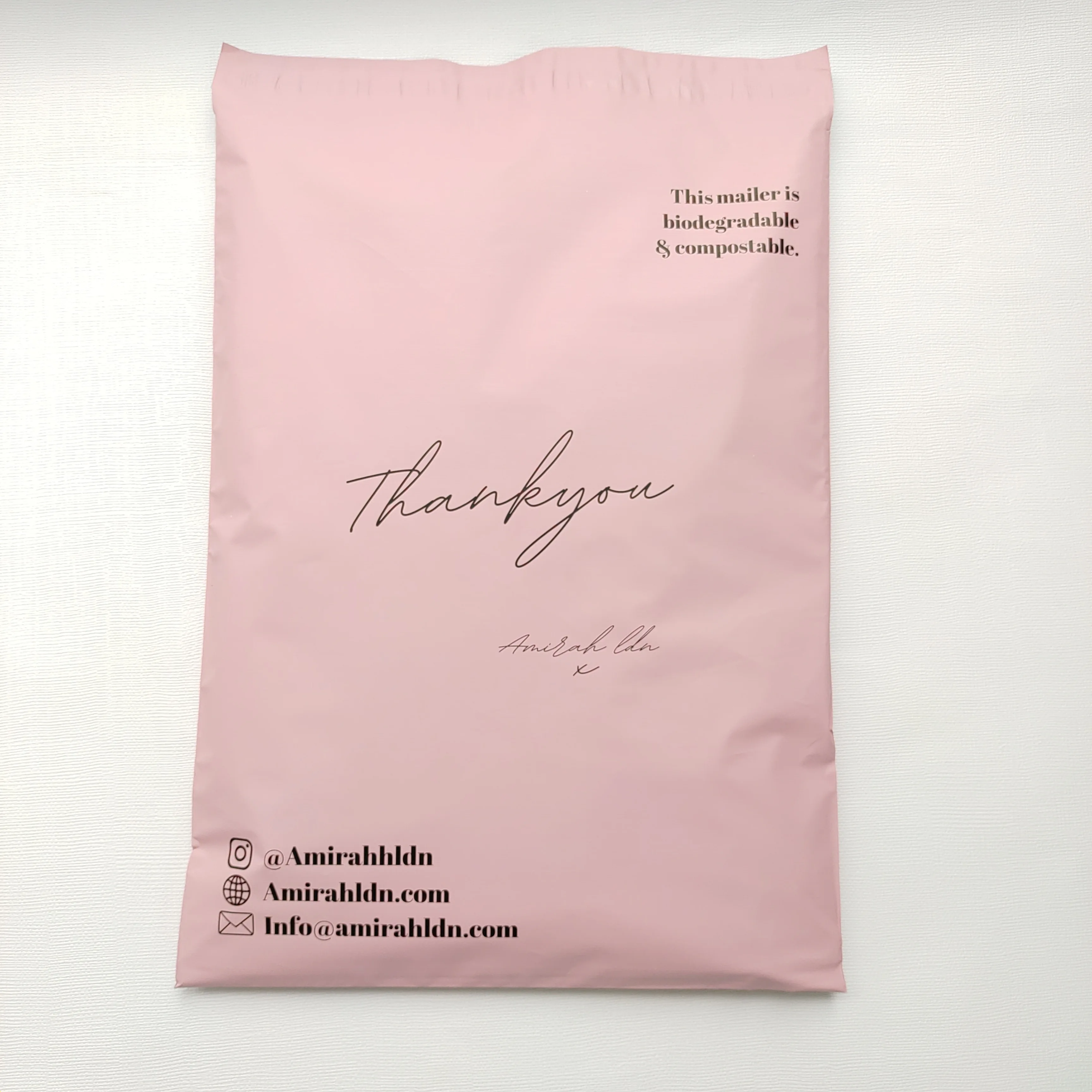 Custom Logo Printed Plastic Packaging Compostable Shipping Envelopes Courier Mailing Bag Matte Pink Poly Mailer