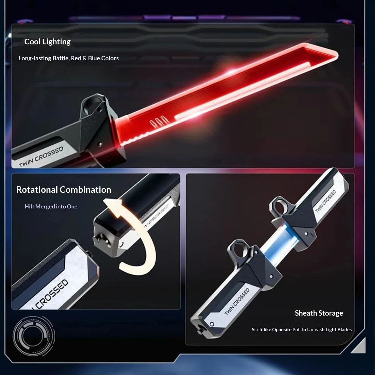 🌟 Dual-Blade Light-Up Lightsaber | Extendable Flashing Sword – Interactive Toy for Boys, Girls & Cosplay