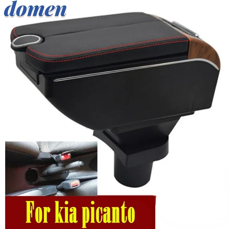 

For kia picanto armrest box Double doors open 7USB Centre Console Storage Box Armrest