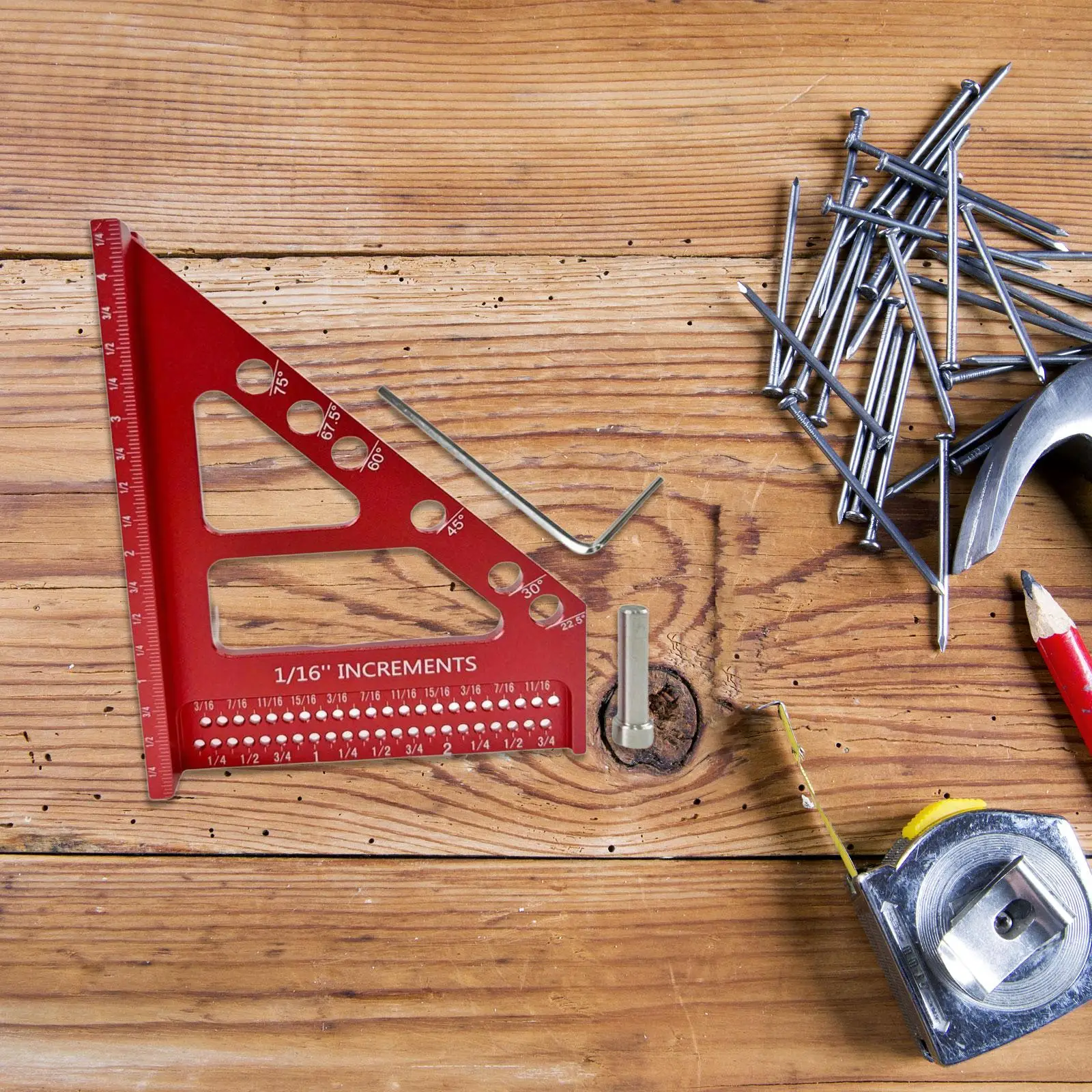 3D Multi Angle Measuring Ruler Scribing Ruler for Woodworking Engineer