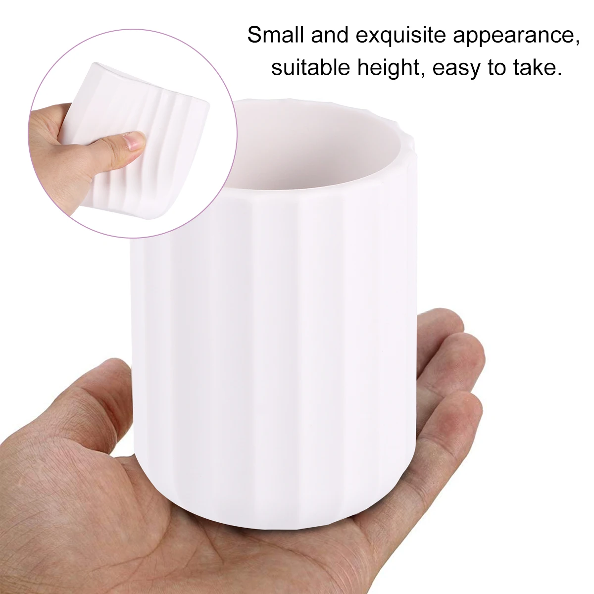 

1pc Silicone Pen Holder Multifunctional Stationery Organizer For Office Home School Smooth Design White Color