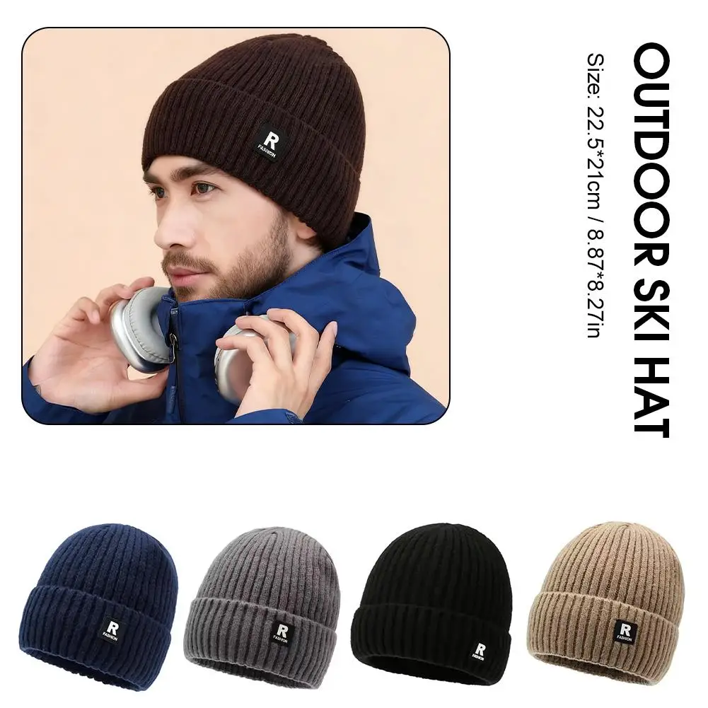 Мягкая вязаная шапка-бини для мужчин и женщин, повседневные зимние шапки, модные вязаные головные уборы, зимние шапки