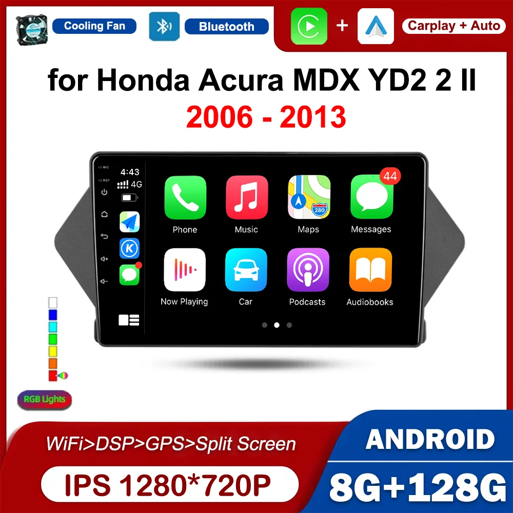 

9 inch for Honda Acura MDX YD2 2 II 2006 - 2013 Car Radio Audio Multimedia Player Android OS GPS Navi DSP Stereo Autoradio BT 4G