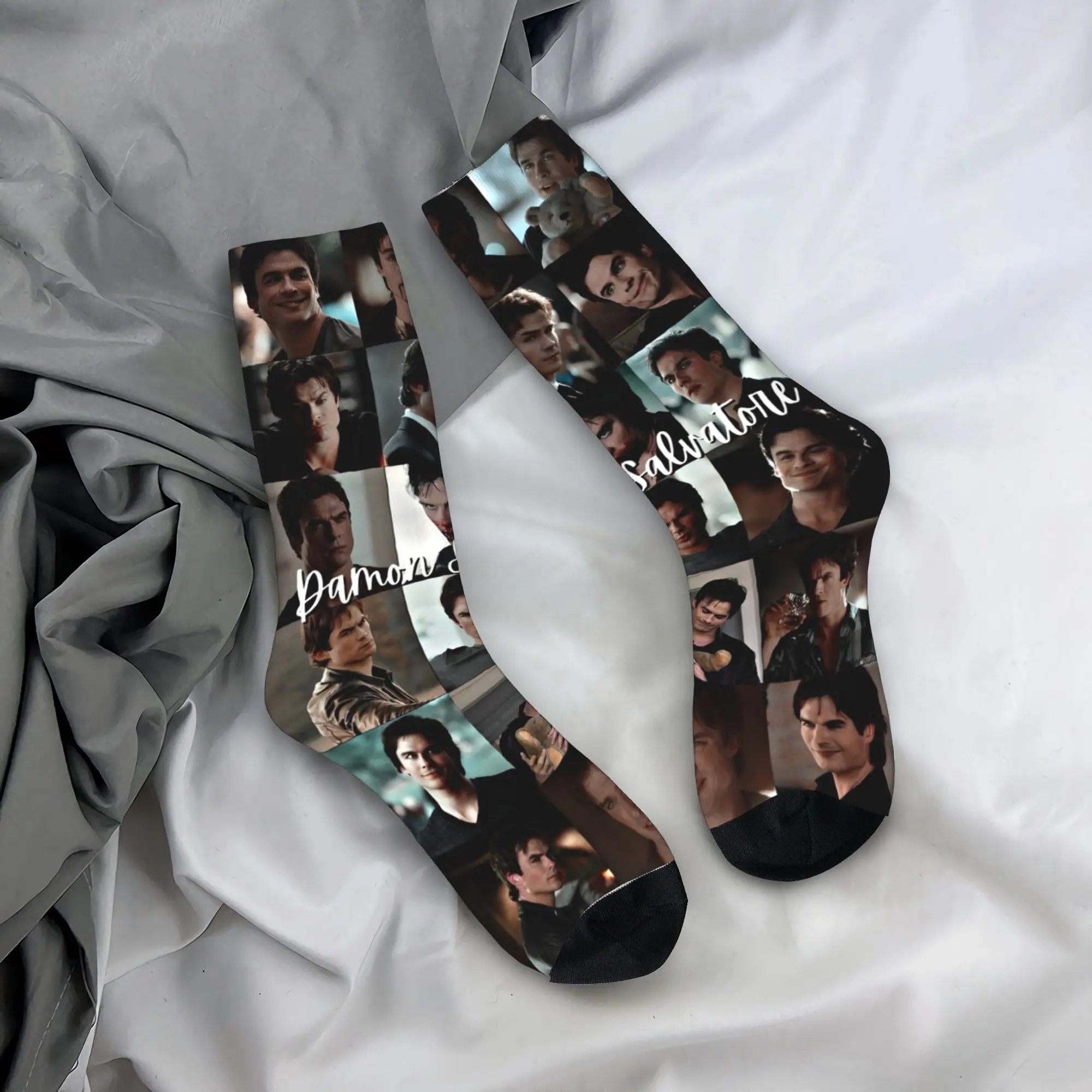 The Vampire Diaries Damon Salvatore Socken, elegante Strümpfe, Unisex, Herren, mittelweich, Radsocken, Herbst, individuelle Bakteriensocken