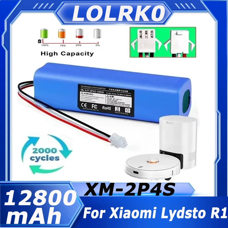 

2025 100% Original For XiaoMi Viomi S9 Lydsto R1 Roidmi Eve Plus 14.4V lithium battery 2P4S 5200mAh 6800mAh 9800mAh 12800mAh