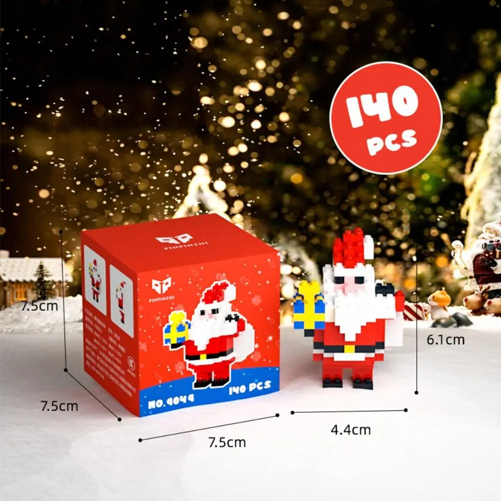 Kinder Cartoon Santa Claus Bausteine Kunststoff Schneemann Weihnachten Dekorationen Elch Mini Action-figuren Modell Innen