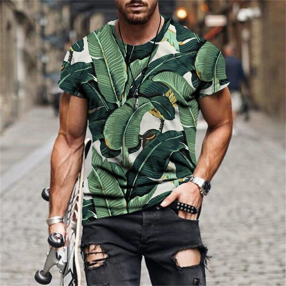 Summer New Ethnic Style Original Men\'s T Shirts Fashion Unisex Casual Printed Tee Personality Oversized O-Neck Short Sleeve Tops