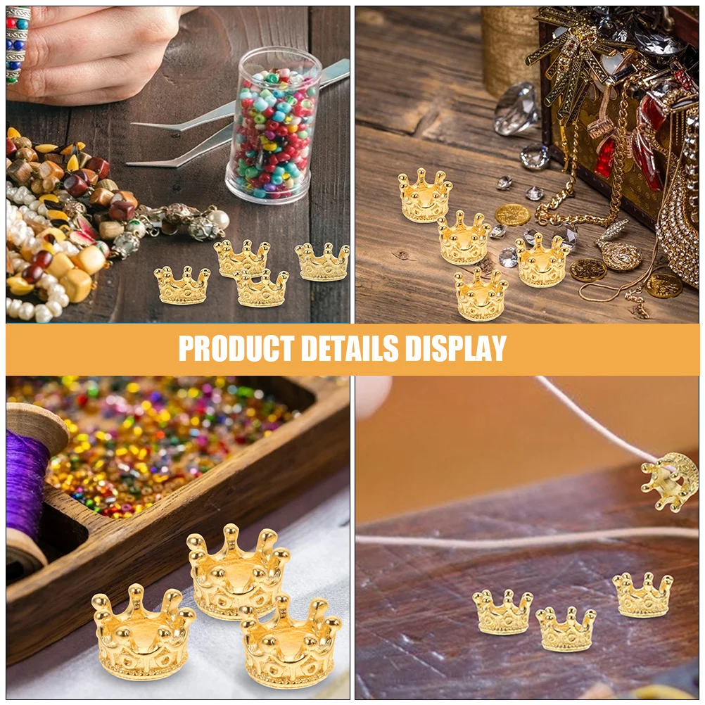 120 Pcs Vintage Jewelry DIY Accessories Alloy Crown Charms Pendants Chic Mini Crowns Zinc for Crafts