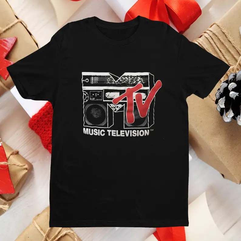 Vintage Music Television Black Short Sleeve Unisex T-Shirt, MTV Cassette For Fan Music Shirt