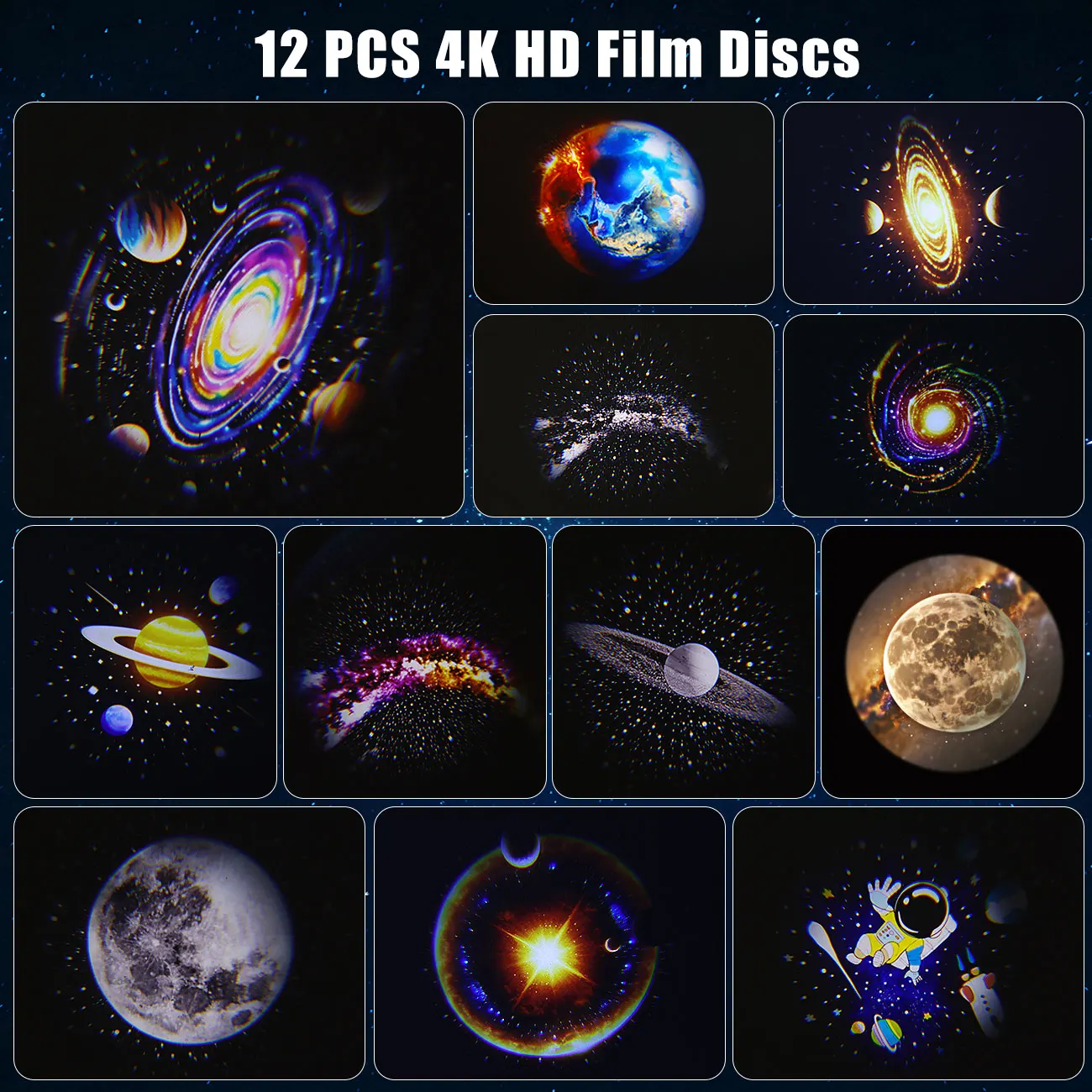 Night Light Galaxy Projector Starry Sky Projector 360 °   تدوير مصباح القبة السماوية لغرفة نوم الأطفال هدية عيد الميلاد ديكور الزفاف