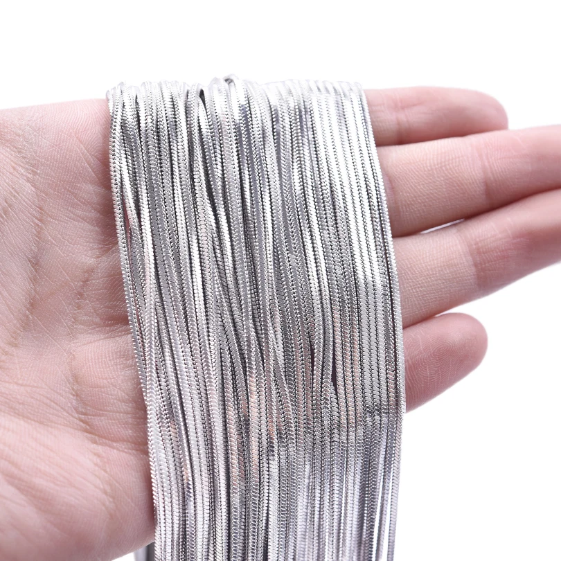 1/5/10pcs/Lot Stainless Steel Square Snake Chain Necklace For Women Men Jewelry Simple Fashion 45/50/60/70cm Long Necklaces Gift