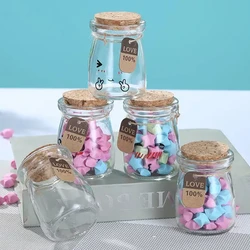 1Pcs Heat Resistant Milk Glass Bottles with Wood Lid, Yogurt BottlesJar, Party DIY Dessert Orgabizer, Kitchen Storage, 100ml,